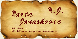 Marta Janašković vizit kartica